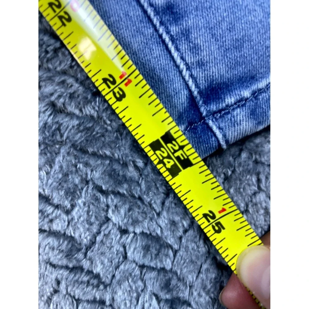 Uniqlo Legging Jeans Kids Large Blue Denim Stretch Low Rise Pockets Pull On